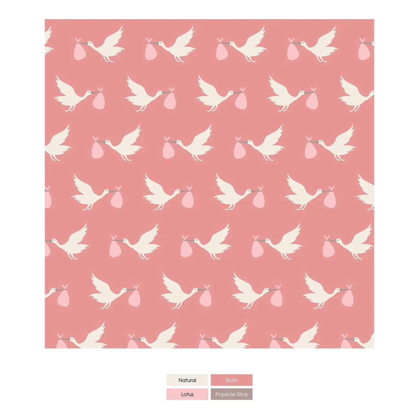 Kickee Pants Print Footie with 2 Way Zipper in Blush Stork - Eden Lifestyle