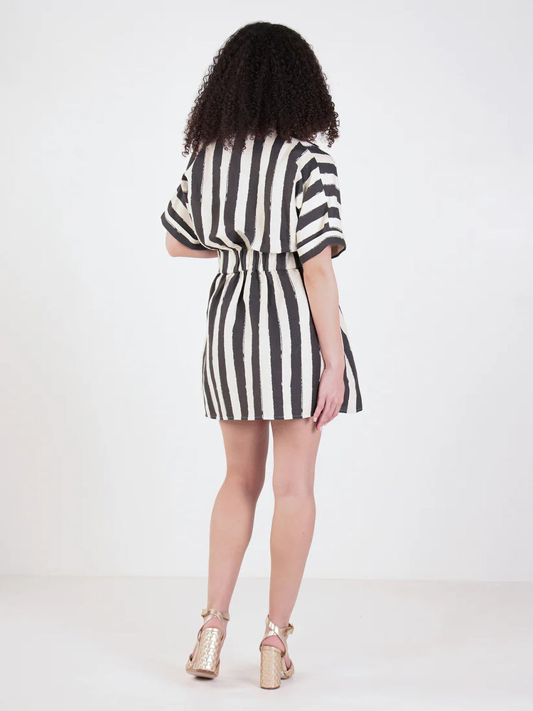Pullover Dress Stripe Noir