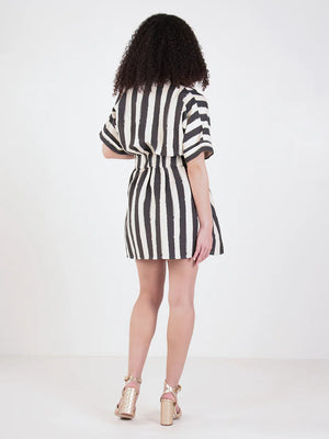 Pullover Dress Stripe Noir