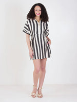 Pullover Dress Stripe Noir