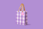 Purple Gingham Medium Gift Bag - Eden Lifestyle