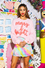 Neon Pink Merry & Bright Sweater - Eden Lifestyle