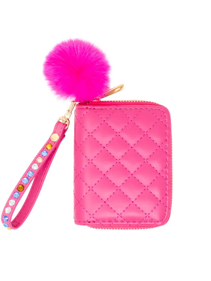 Quilted Rhinestone Strap Wallet - Eden Lifestyle