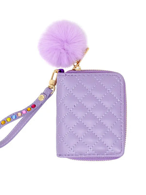 Quilted Rhinestone Strap Wallet - Eden Lifestyle