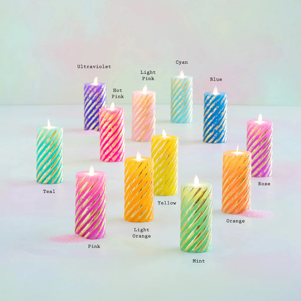 Rainbow Pillar Flicker Candle - Eden Lifestyle
