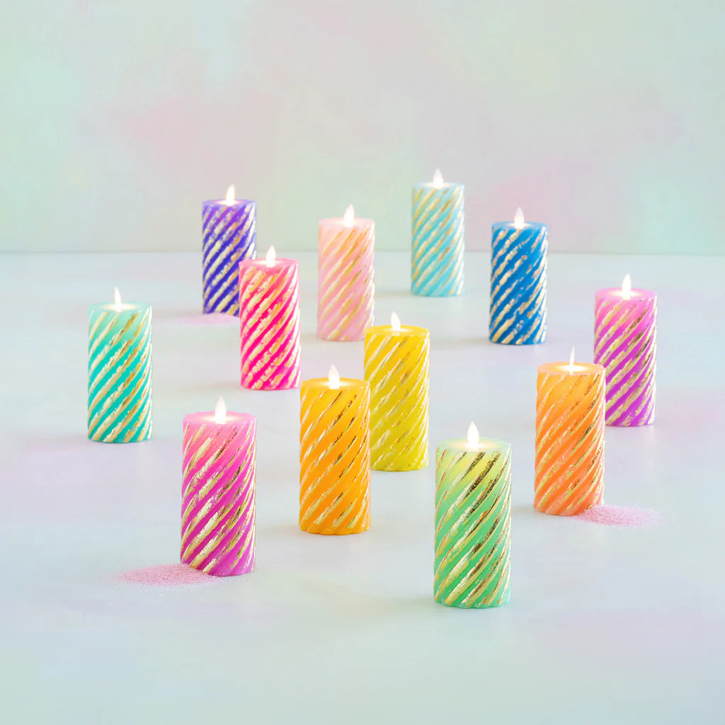 Rainbow Pillar Flicker Candle - Eden Lifestyle
