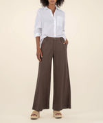 Ryan Linen High Rise Wide Straight Leg Chocolate