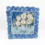 Scalloped Blue Hydrangea Acrylic Block - Eden Lifestyle