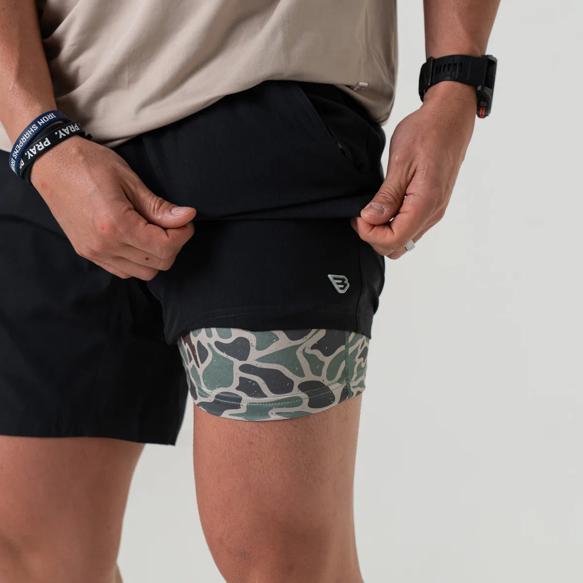 Athletic Short - Heather Black - Retro Duck Camo Liner - Eden Lifestyle