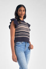 Navy Cap Sleeve Sweater - Eden Lifestyle