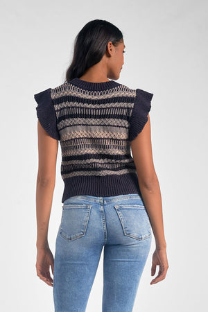 Navy Cap Sleeve Sweater - Eden Lifestyle