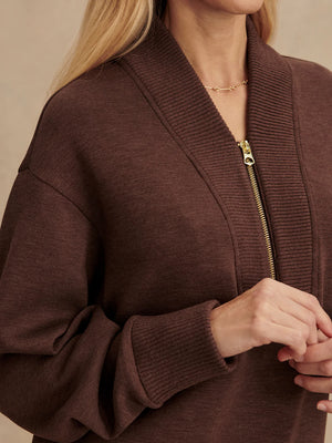 Sally Half-Zip Sweat Coffee Bean Marl