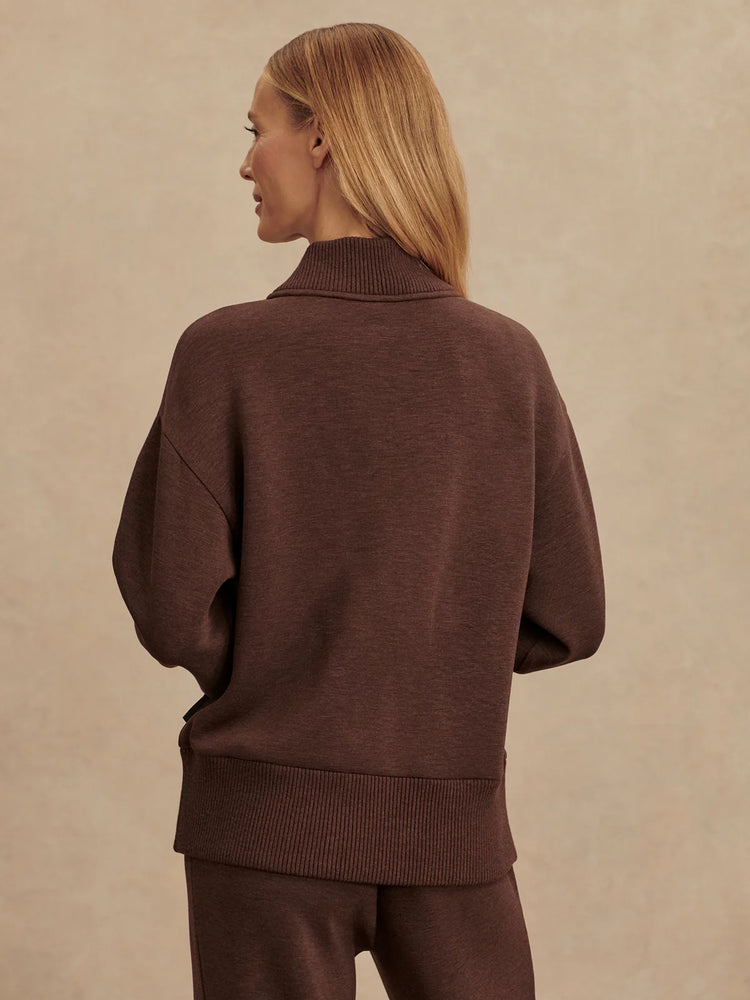 Sally Half-Zip Sweat Coffee Bean Marl