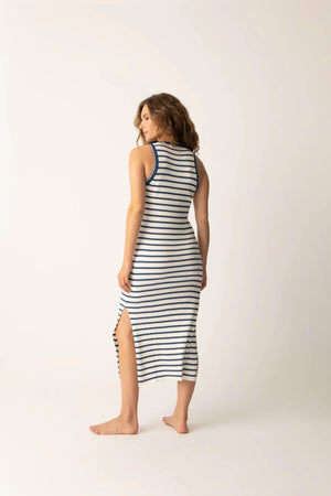 Seaside Striped Rib Midi Dress - Eden Lifestyle
