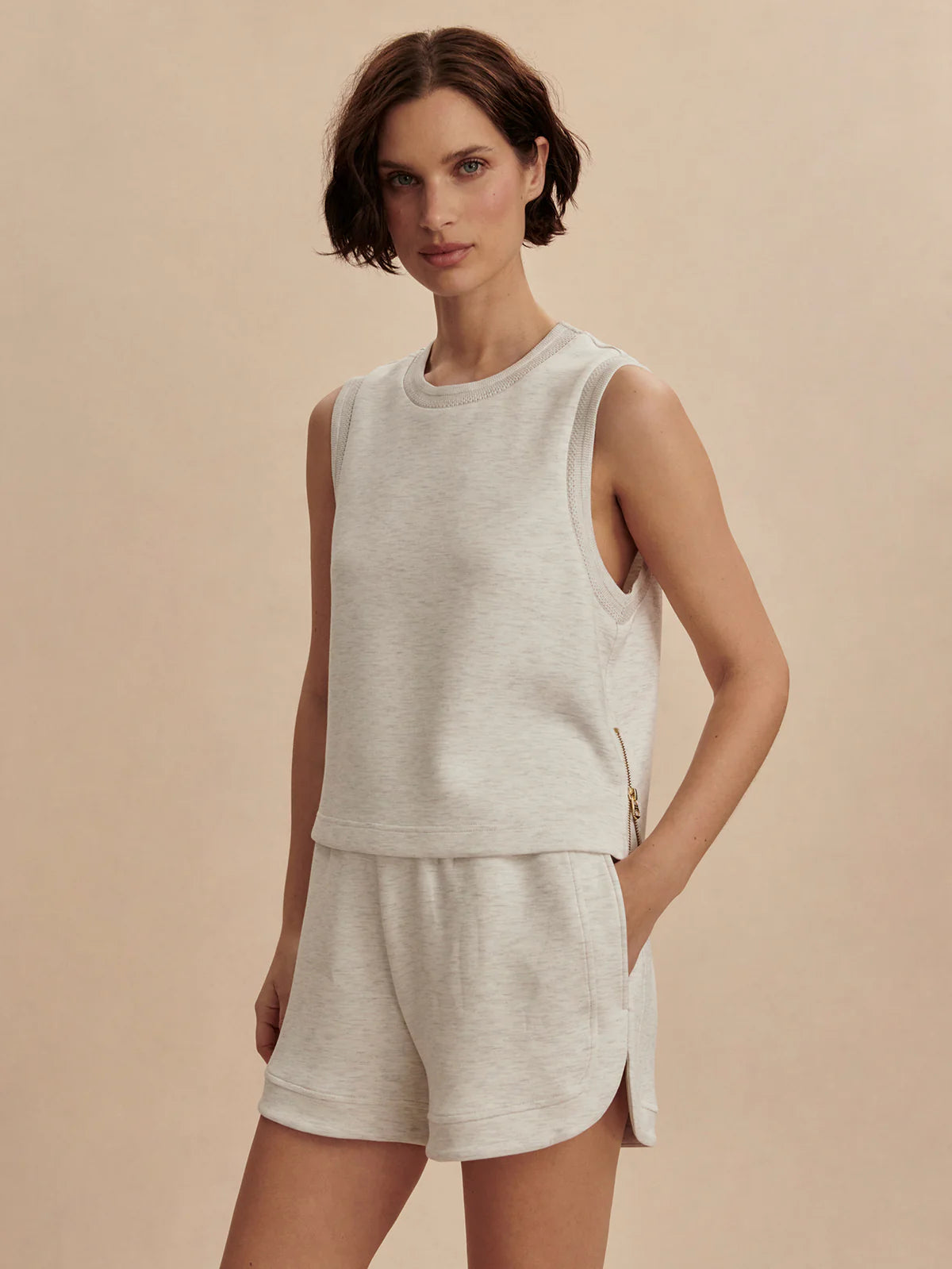 Shea Crop Top Ivory Marl - Eden Lifestyle