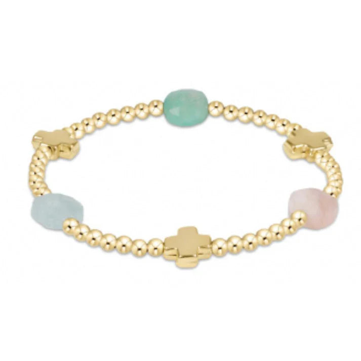Enewton Signature Cross Admire Gold Pattern 3mm Bead Bracelet - Eden Lifestyle