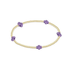 Signature Cross Small Gold Pattern 2mm Bead Bracelet - Eden Lifestyle