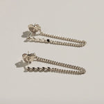 Silver Beaded Drop Statement Earrings - Eden Lifestyle