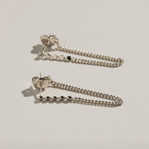Silver Beaded Drop Statement Earrings - Eden Lifestyle