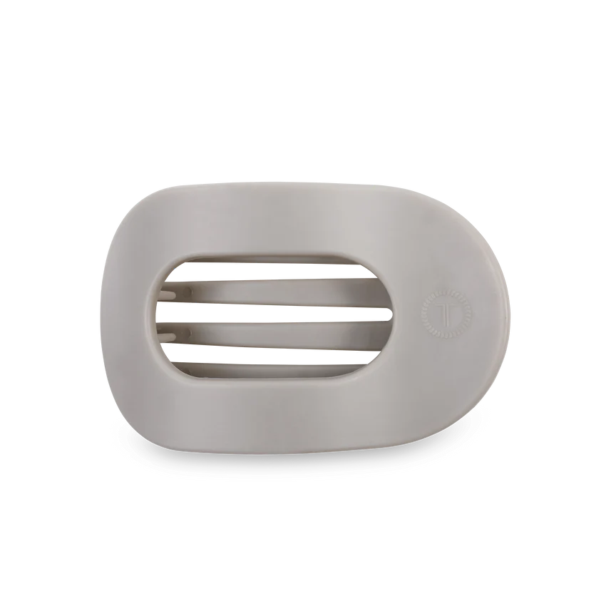 Silver Flames Medium Flat Round Hair Clip - Eden Lifestyle