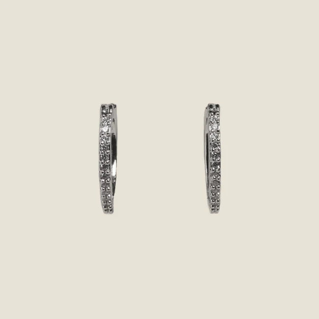 Silver Pave Huggies - Eden Lifestyle