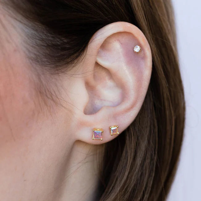 Small Iridescent Crystal Studs - Eden Lifestyle