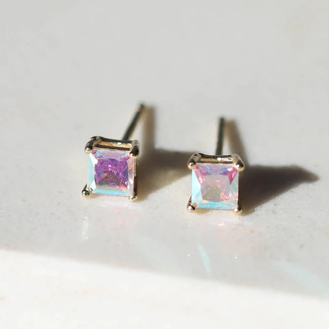 Small Iridescent Crystal Studs - Eden Lifestyle