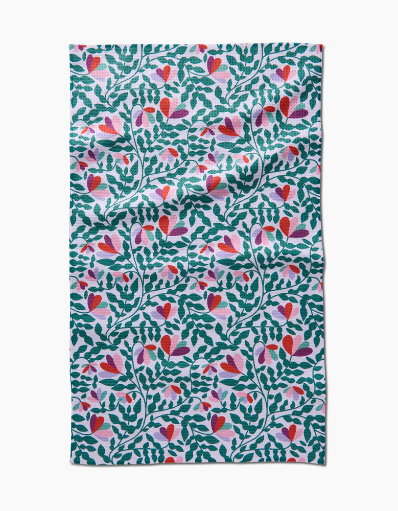 Spring Wavy Leaves Kitchen Tea Towel - Eden Lifestyle