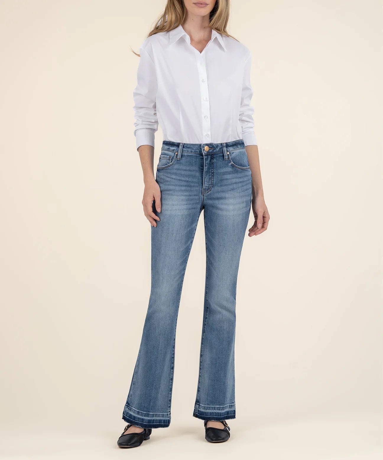 Stella High Rise Flare Honor W/Med Base Wash - Eden Lifestyle