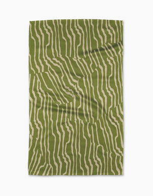 Stripe Funk Grounds Green Kitchen Tea Towel