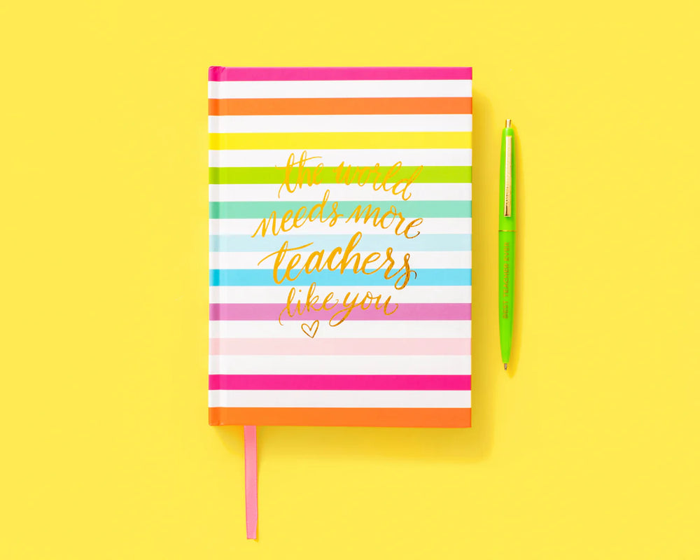 Rainbow Stripe Teacher Notebook - Eden Lifestyle