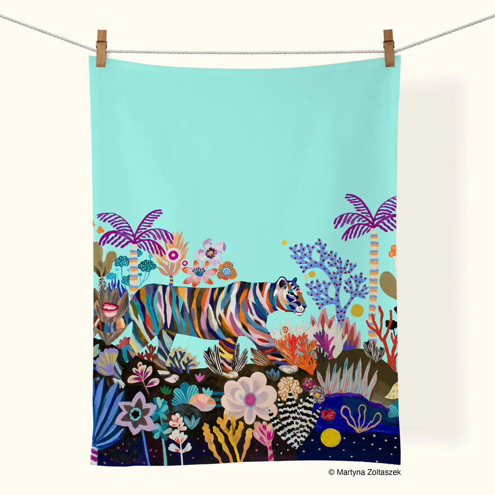 Striped Tiger Cotton Tea Towel - Eden Lifestyle