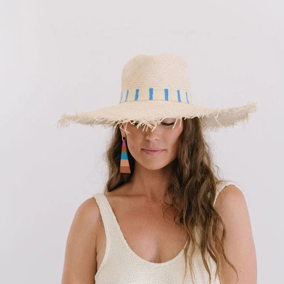 Susana Wide Brimmed Palm Fringe Hat - Eden Lifestyle