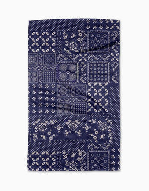 Blossoming Bandana Blue Tea Towel