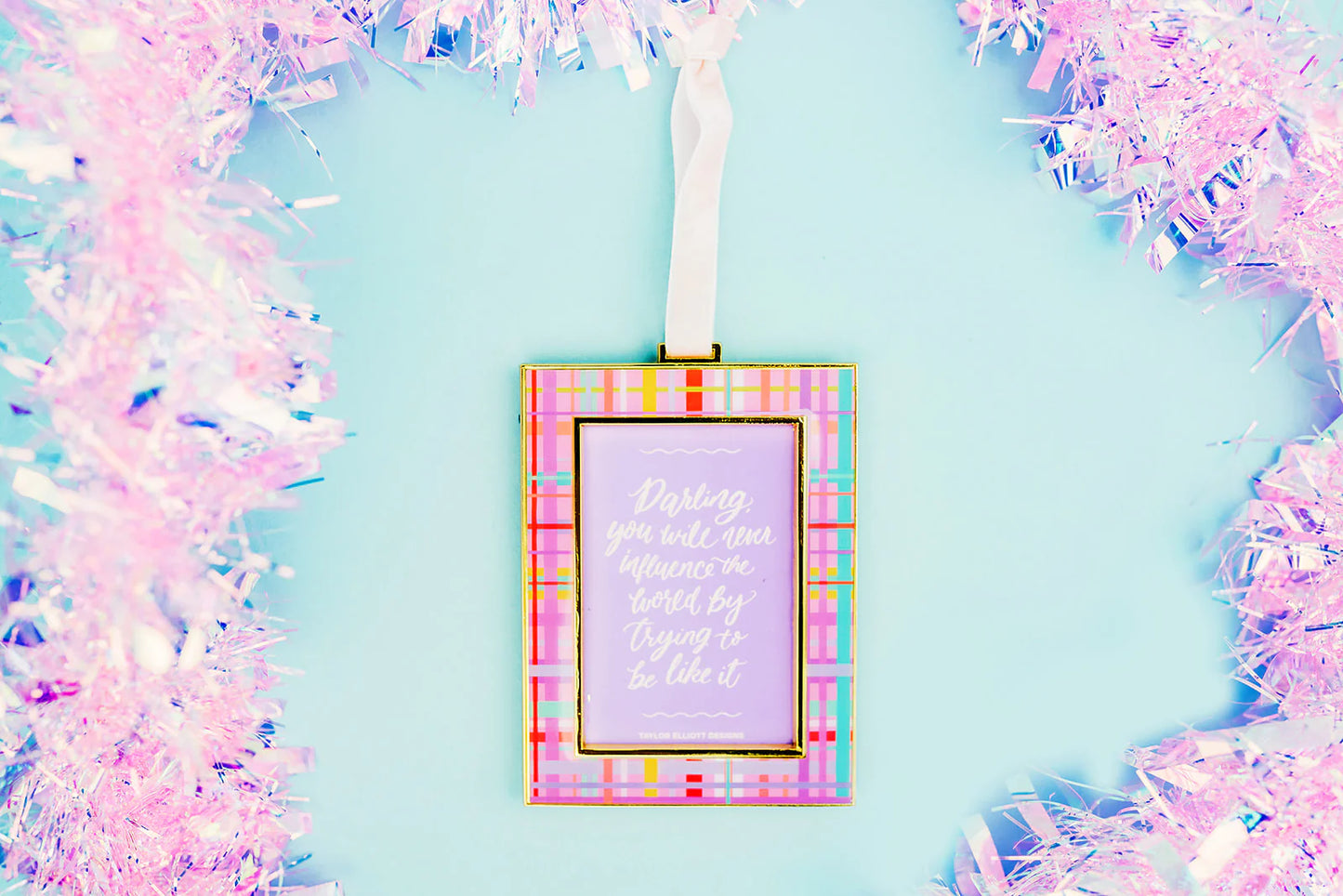 Tartan Plaid Frame Ornament - Eden Lifestyle