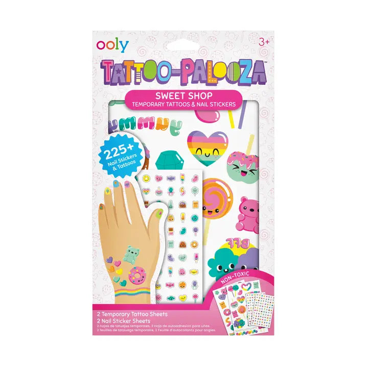 Tattoo-Palooza Temporary Tattoos & Nail Stickers - Sweet Shop - Eden Lifestyle