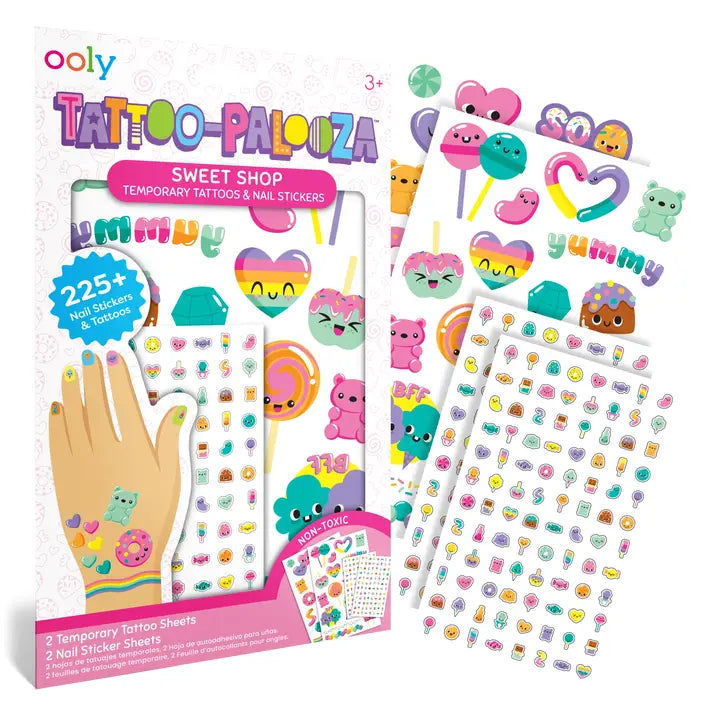 Tattoo-Palooza Temporary Tattoos & Nail Stickers - Sweet Shop - Eden Lifestyle