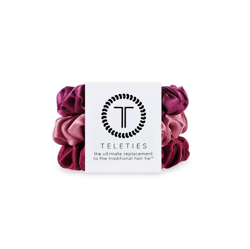 Teleties Small Burgundy Bliss Silk Scrunchies - Eden Lifestyle