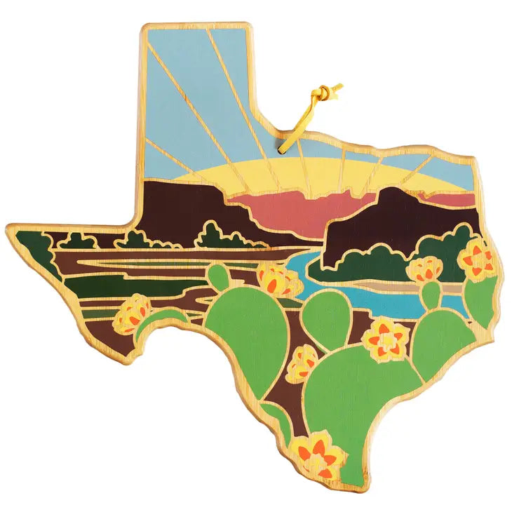 Texas Cutting Board with Artwork - Eden Lifestyle