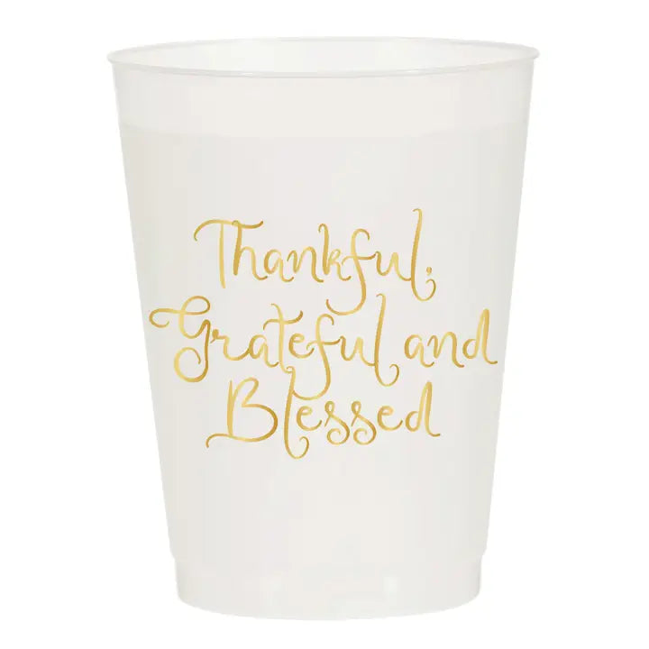 Thankful Grateful Blessed Frosted Cups - Eden Lifestyle