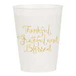 Thankful Grateful Blessed Frosted Cups - Eden Lifestyle