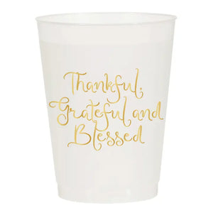 Thankful Grateful Blessed Frosted Cups - Eden Lifestyle