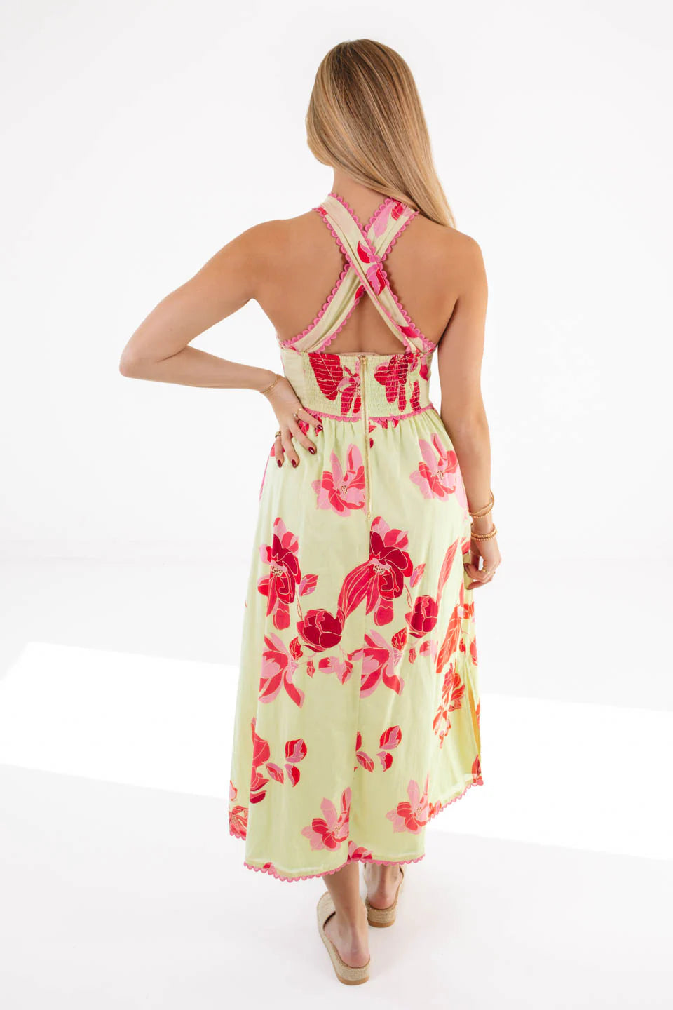 The Alara Ric Rac Cross Midi Dress - Eden Lifestyle