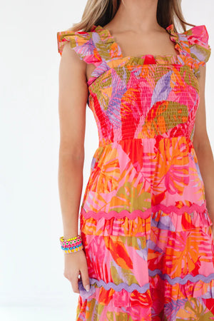 The Eden Tier Ric Rac Midi Dress - Eden Lifestyle