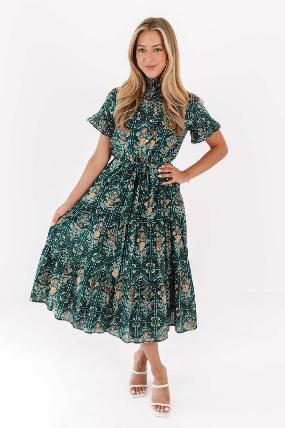 The Hazel Button Up Midi Dress XSmall The Hazel Button Up Midi Dress XSmall