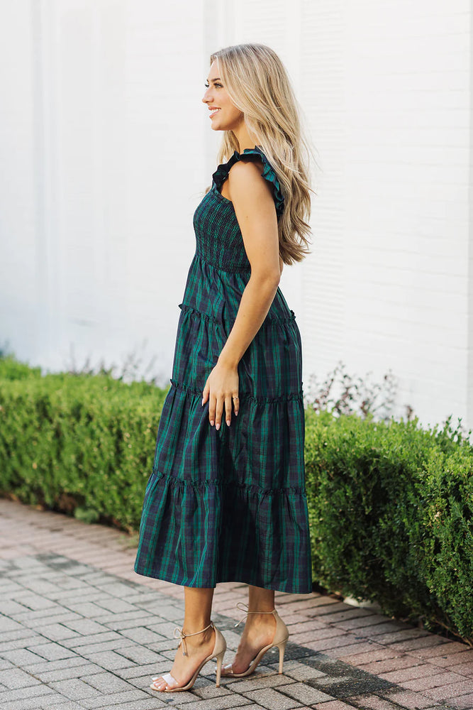 The Joyce Ruffle Strap Midi Dress - Eden Lifestyle