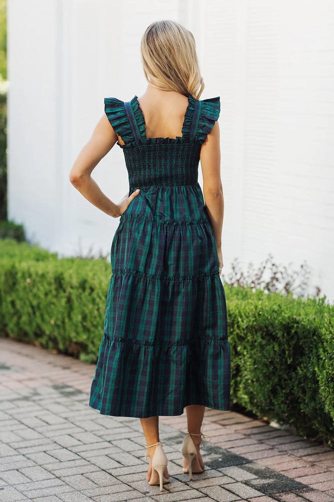 The Joyce Ruffle Strap Midi Dress - Eden Lifestyle