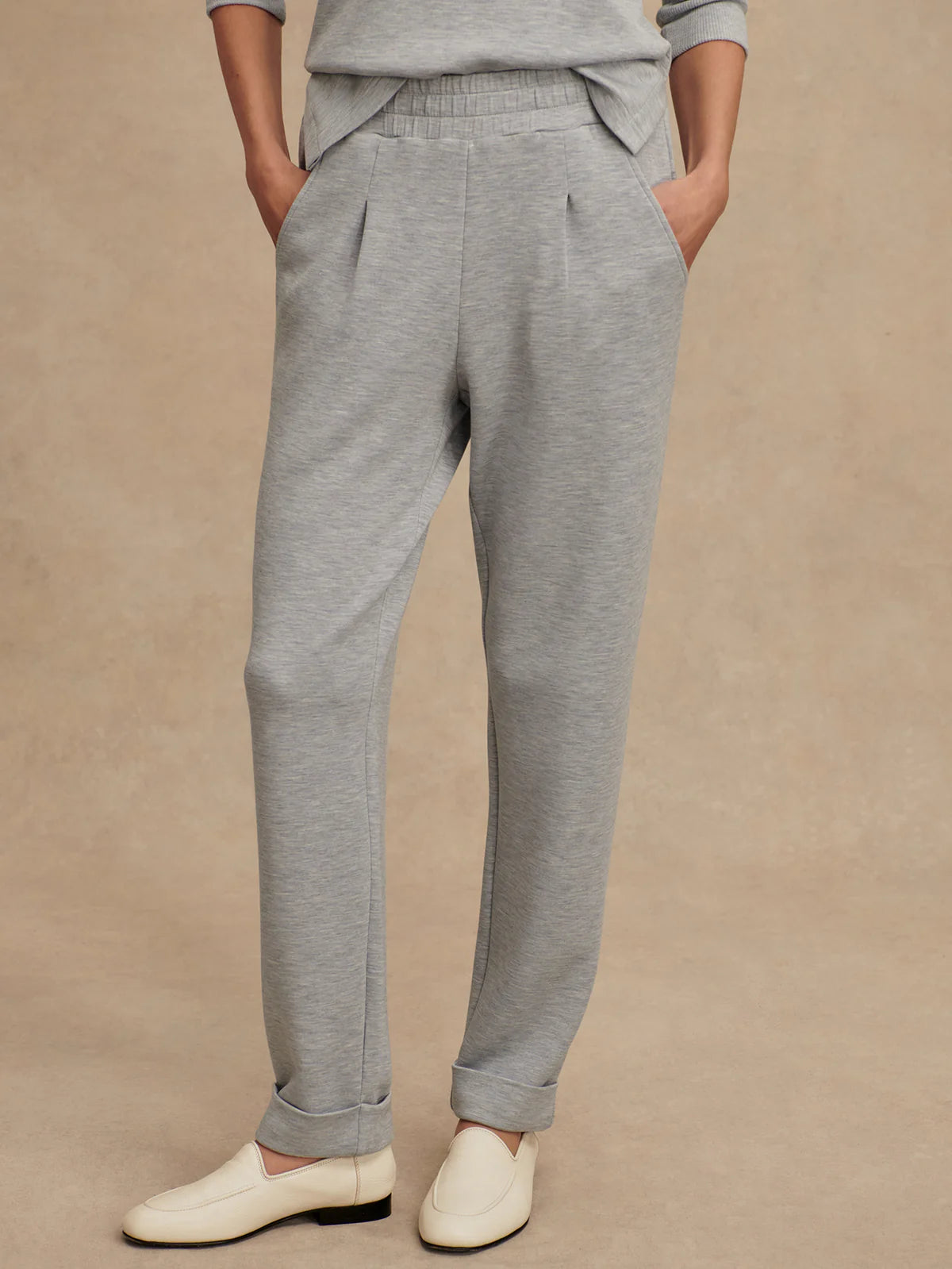 The Rolled Cuff Pant 25" Mid Blue Marl - Eden Lifestyle