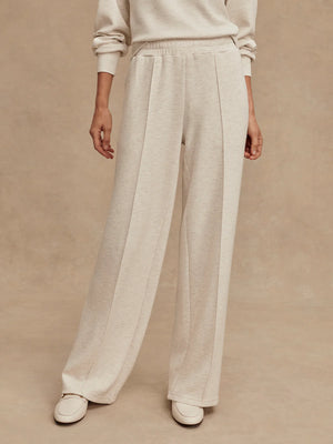 The Wide Leg Pant 28" Ivory Marl - Eden Lifestyle