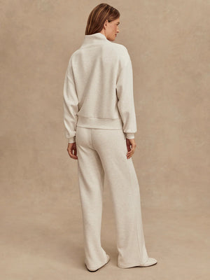 The Wide Leg Pant 28" Ivory Marl - Eden Lifestyle